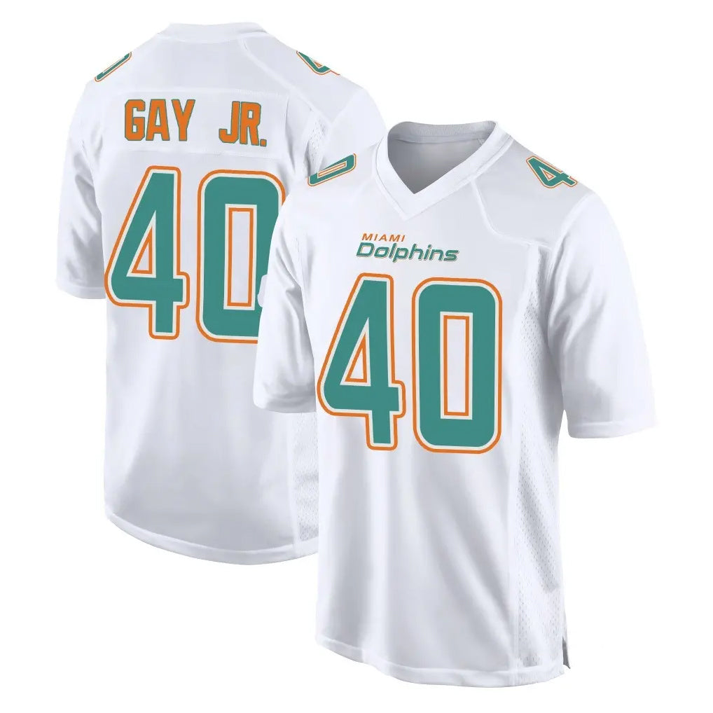 M.Dolphins #40 Willie Gay Jr. Player White Fashion Home Game Gdoa Stitched Jerseys