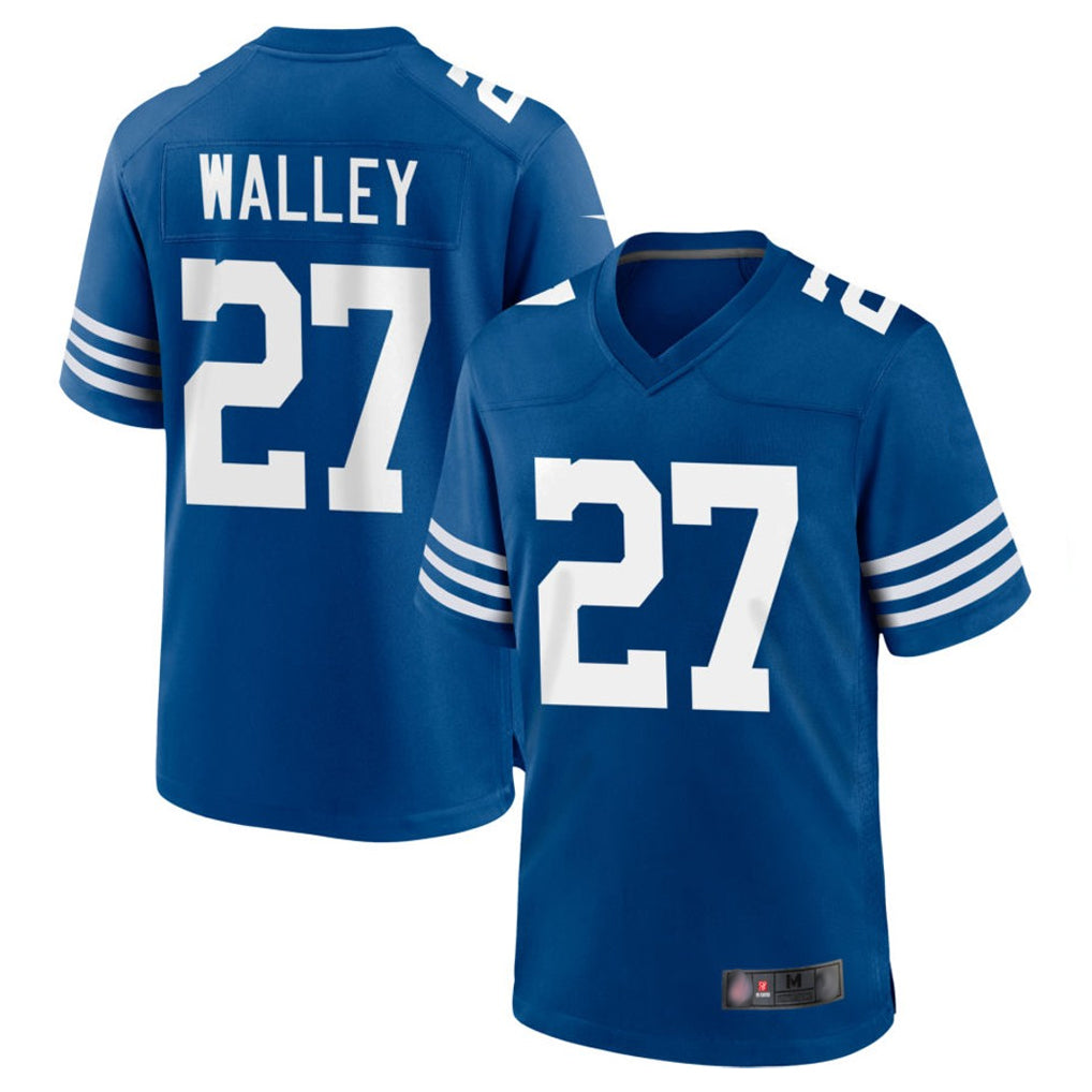 IN.Colts #27 Justin Walley Player Royal Limited Home Game Gdoa Stitched Jerseys