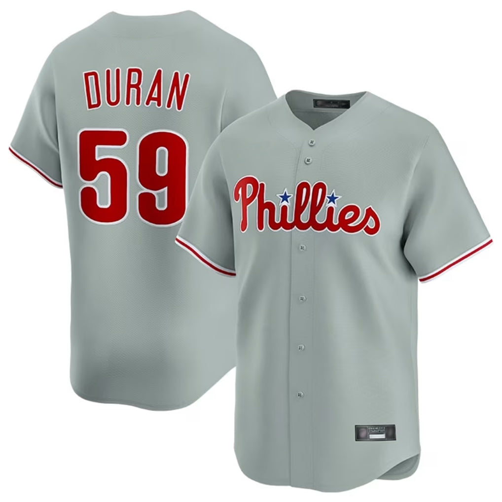 P.Phillies #59 Jhoan Duran Player Gray Home Limited Fdoa Stitched Jerseys