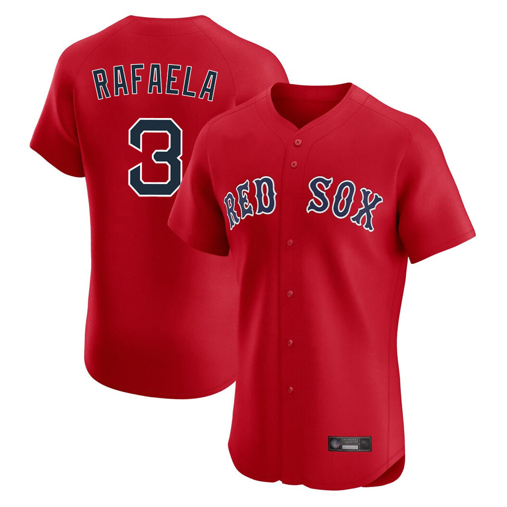 B.Red Sox #3 Ceddanne Rafaela Player Red Limited Elite Home Game Gdoa Stitched Jerseys