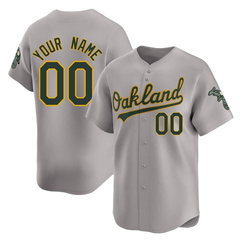 Custom Athletics Gray Limited Home Game Any name & number Gdoa Stitched Jerseys