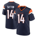 D.Broncos #14 Courtland Sutton Player Navy Home Game Gdoa Stitched Jerseys
