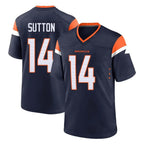 D.Broncos #14 Courtland Sutton Player Navy Home Game Gdoa Stitched Jerseys