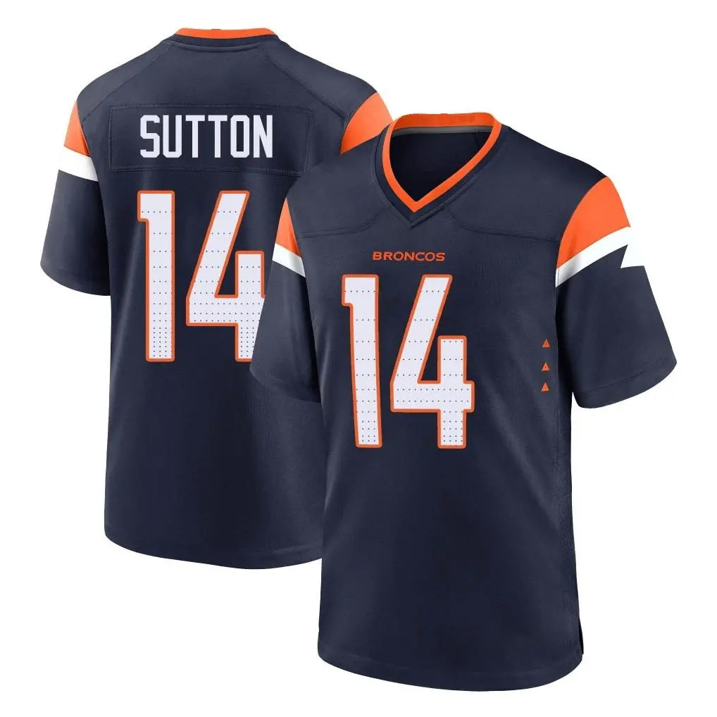 D.Broncos #14 Courtland Sutton Player Navy Home Game Gdoa Stitched Jerseys