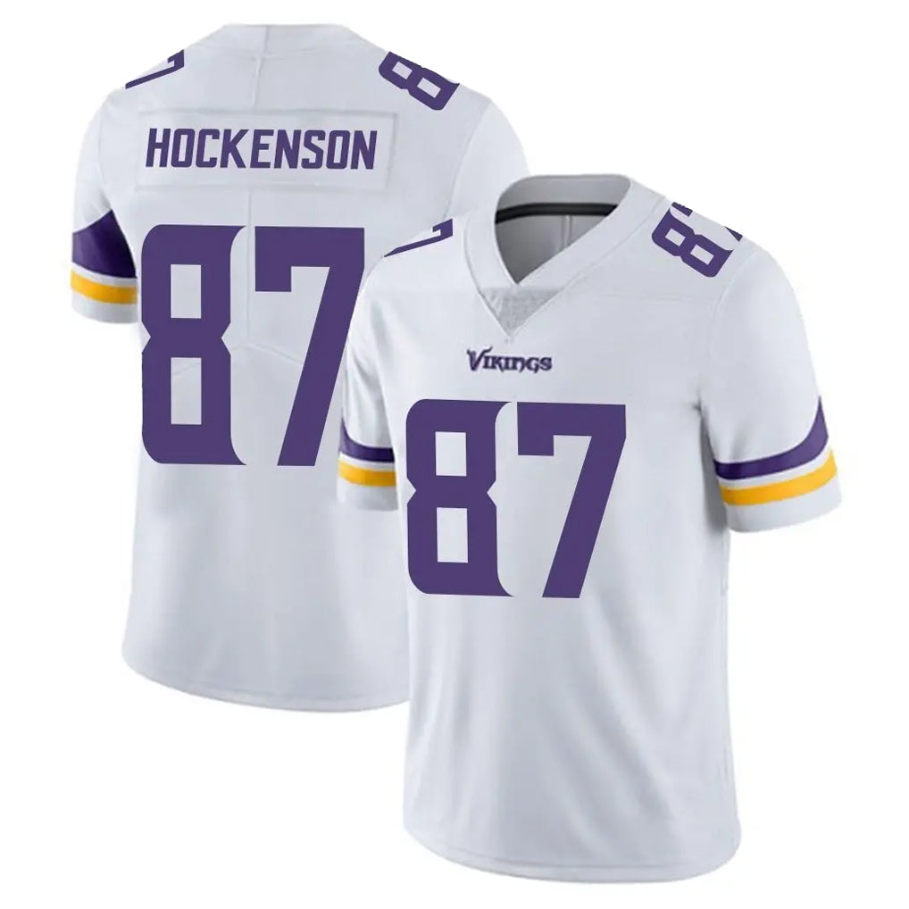 M.Vikings #87 T.J. Hockenson Player White Limited Vapor Untouchable Home Game Gdoa Stitched Jerseys