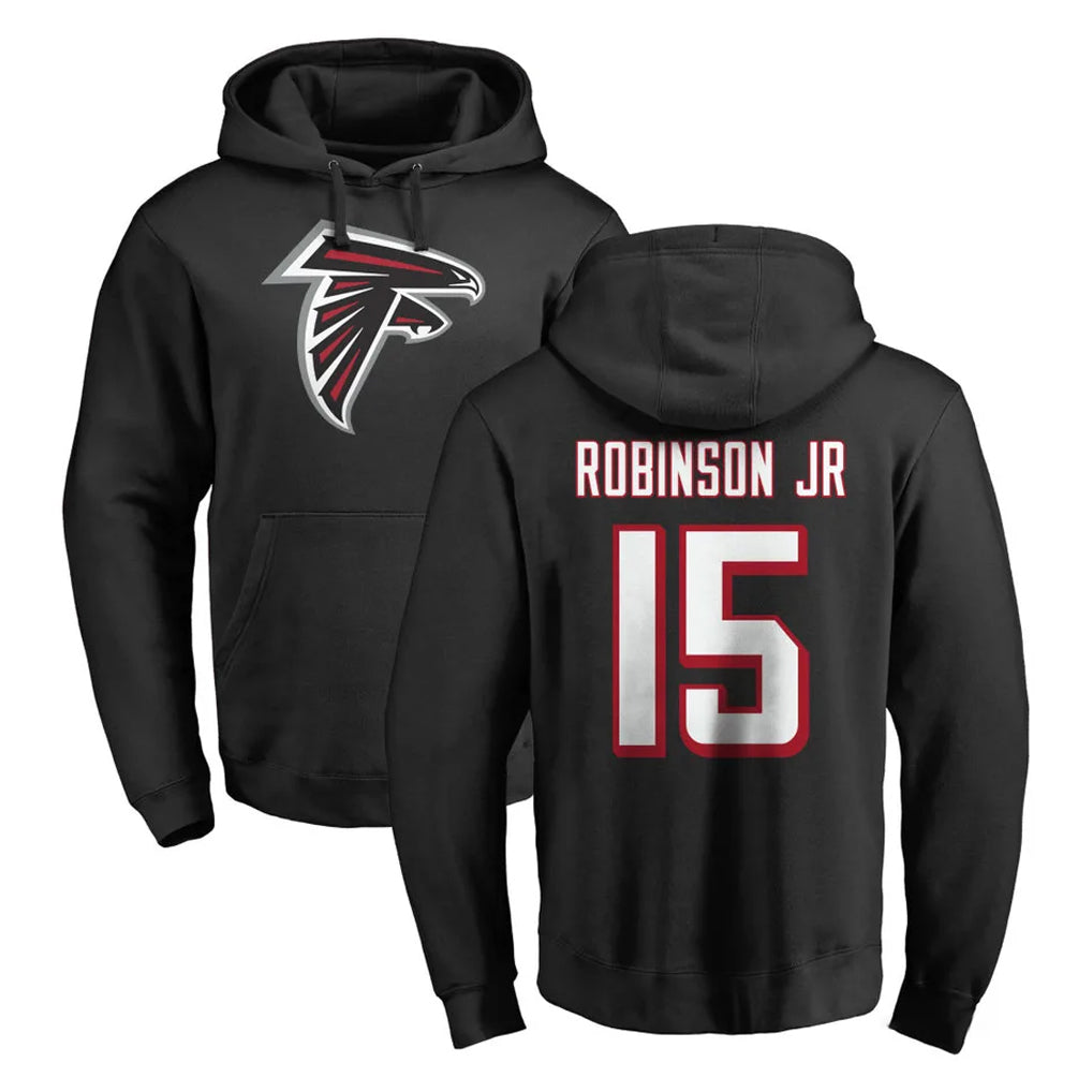 A.Falcons #15 Brian Robinson Player Black LOGO Pullover Hoodies Home Game Gdoa Stitched Jerseys