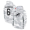 M.Dolphins #6 Malik Washington Player Arctic Camo Salute to Service Hoodies Limited Game Gdoa Stitched Jerseys