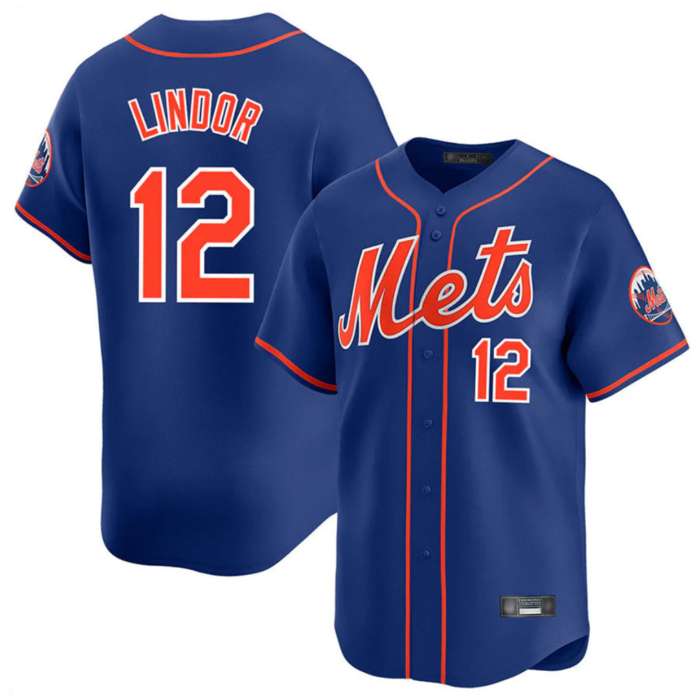 NY.Mets #12 Francisco Lindor Player Royal Home Limited Fdoa Stitched Jerseys