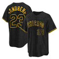 C.Cubs #23 Ryne Sandberg Player Black Snake Skin City Game Gdoa Stitched Jerseys
