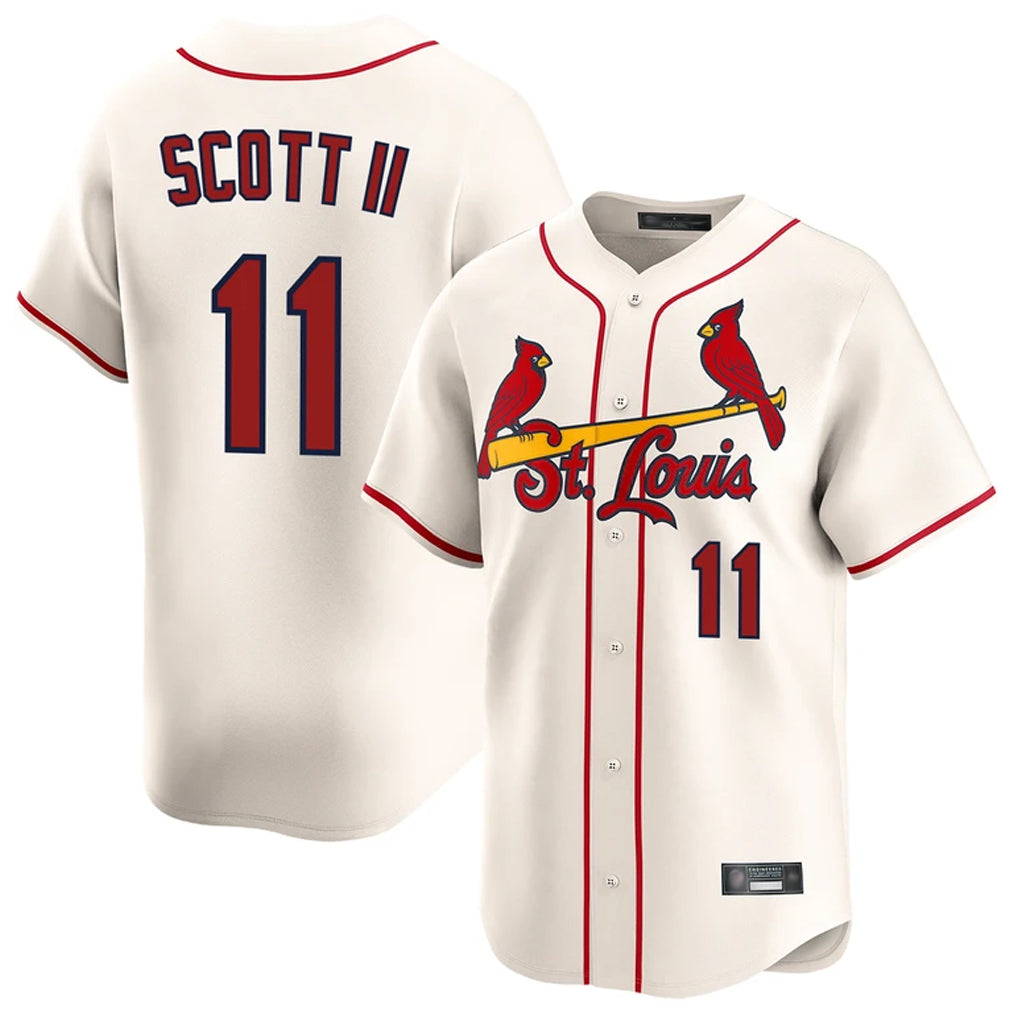 St. Louis Cardinals #11 Victor Scott II Player Cream Home Limited Fdoa Stitched Jerseys