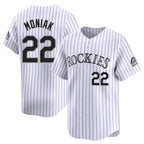 C.Rockies #22 Mickey Moniak Player White Limited Home Gdoa Stitched Jerseys