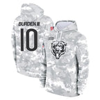 C.Bears #10 Luther Burden III Player Arctic Camo Salute to Service Pullover Hoodies Limited Gdoa Stitched Jerseys