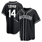 C.Rockies #14 Ezequiel Tovar Player Black Fashion Out Home Game Gdoa Stitched Jerseys