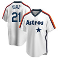 H.Astros #21 Yainer Diaz Player White Cooperstown Collection T-shirt Gdoa Stitched Jerseys