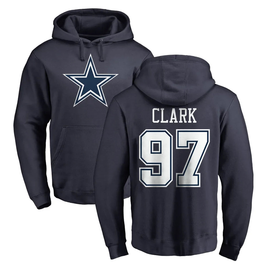 D.Cowboys #97 Kenny Clark Player Navy Pullover Hoodies Limited Gdoa Stitched Jerseys