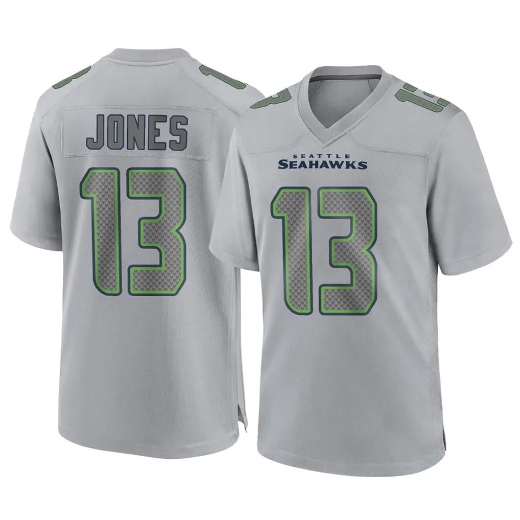 S.Seahawks #13 Ernest Jones IV Player Gray Atmosphere Fashion Home Game Gdoa Stitched Jerseys