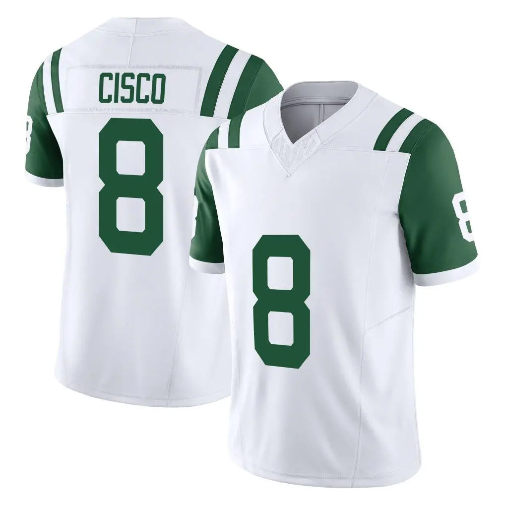 NY.Jets #8 Andre Cisco Player White Limited Classic Vapor F.U.S.E. Home Game Gdoa Stitched Jerseys