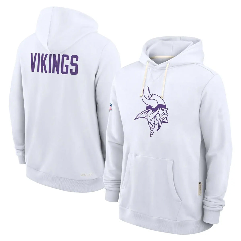M.Vikings ## Vikings Blank Player White LOGO Pullover Hoodies Home Game Gdoa Stitched Jerseys