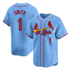 St. Louis Cardinals #1 Ozzie Smith Player Light Blue Home Limited Fdoa Stitched Jerseys