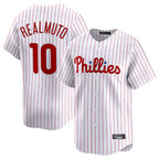 P.Phillies #10 J.T. Realmuto Player White Home Limited Fdoa Stitched Jerseys