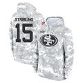 SF.49ers #15 De'Zhaun Stribling Player Arctic Camo Limited Salute to Service Pullover Hoodies Game Gdoa Stitched Jerseys