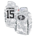 SF.49ers #15 De'Zhaun Stribling Player Arctic Camo Limited Salute to Service Pullover Hoodies Game Gdoa Stitched Jerseys