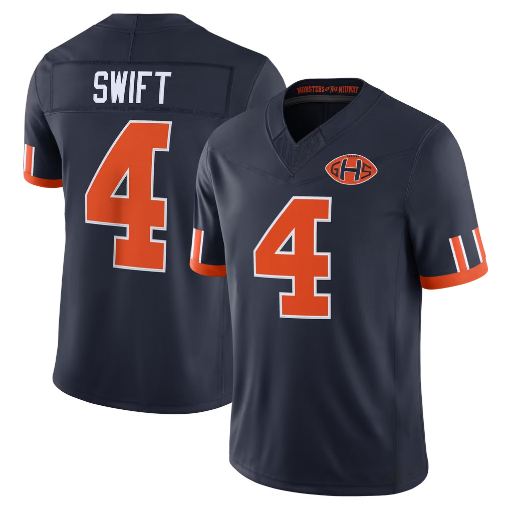C.Bears #4 D'Andre Swift Player Navy Limited 2026 Rivalries Collection Home Game Gdoa Stitched Jerseys