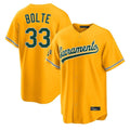 Athletics #33 Henry Bolte Player Gold Home Game Gdoa Stitched Jerseys