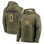 D.Cowboys #0 DeMarvion Overshown Player Olive Salute to Service Pullover Hoodies Home Game Gdoa Stitched Jerseys