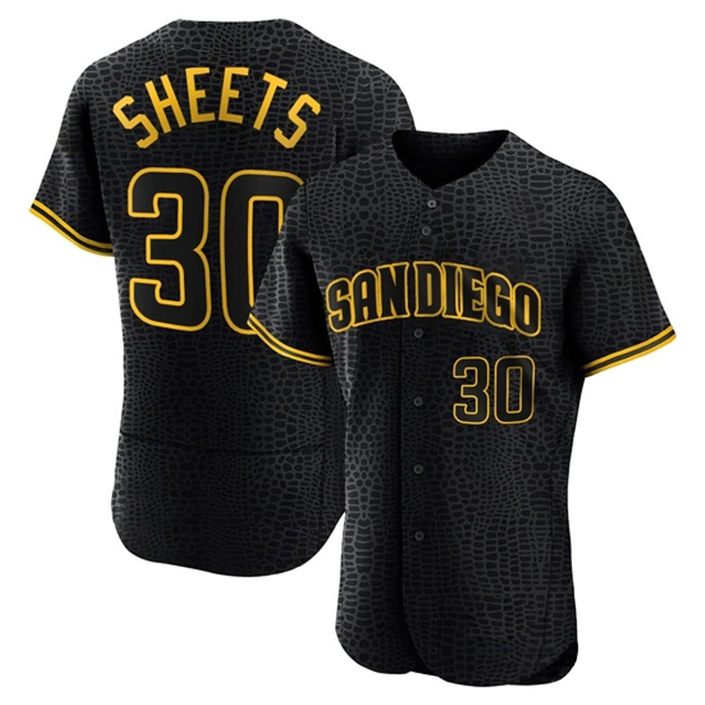 S.Diego Padres #30 Gavin Sheets Player Black Snake Skin City Home Limited Elite Fdoa Stitched Jerseys