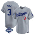LA.Dodgers #3 Edwin D¨ªaz Player Gray World Series Meet Limited Home Fdoa Stitched Jerseys