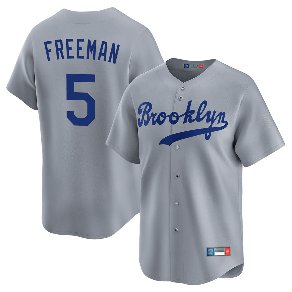 LA.Dodgers #5 Freddie Freeman Player Gray Game Limited Home Fdoa Stitched Jerseys