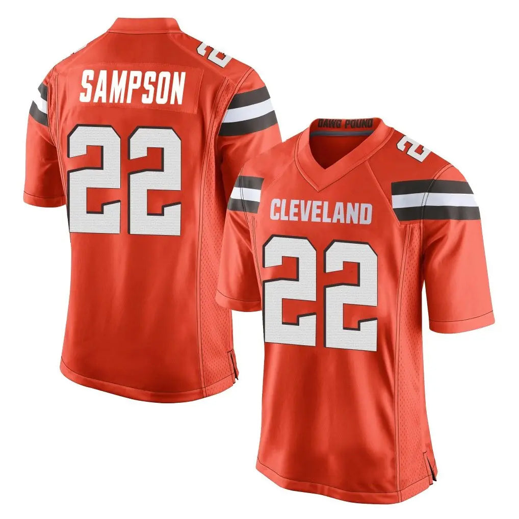 C.Browns #22 Dylan Sampson Player Orange Vapor Limited Home Game Gdoa Stitched Jerseys