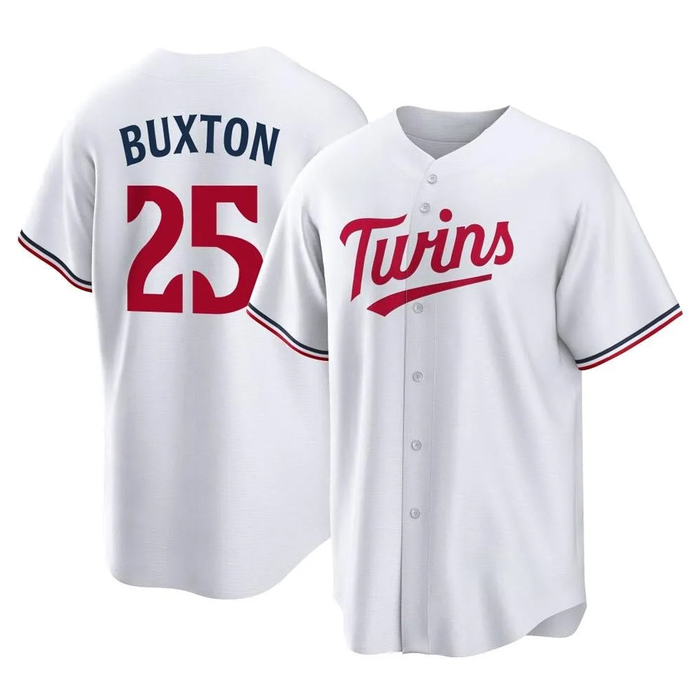M.Twins #25 Byron Buxton Player White Home Game Fdoa Stitched Jerseys