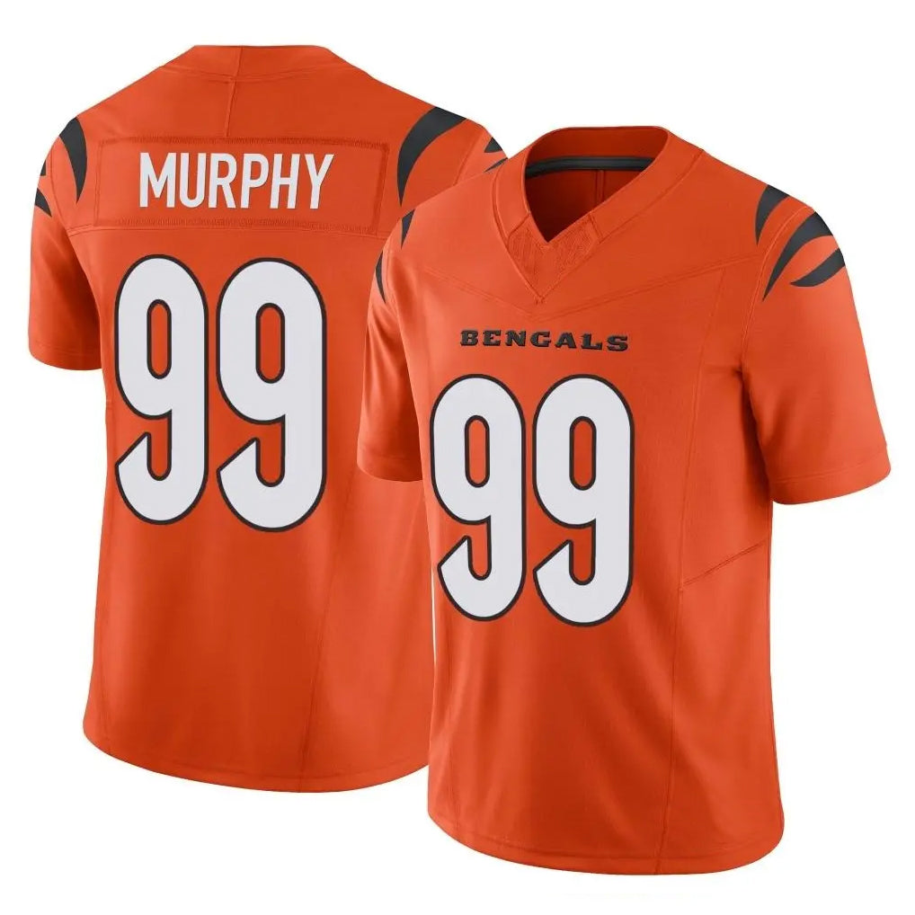 C.Bengals #99 Myles Murphy Player Orange Vapor F.U.S.E. Limited Home Game Gdoa Stitched Jerseys