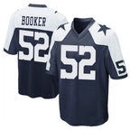 D.Cowboys #52 Tyler Booker Player Navy-White Alternate Home Game Gdoa Stitched Jerseys