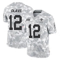 NO.Saints #12 Chris Olave Player Arctic Camo Salute To Service Limited Game Gdoa Stitched Jerseys