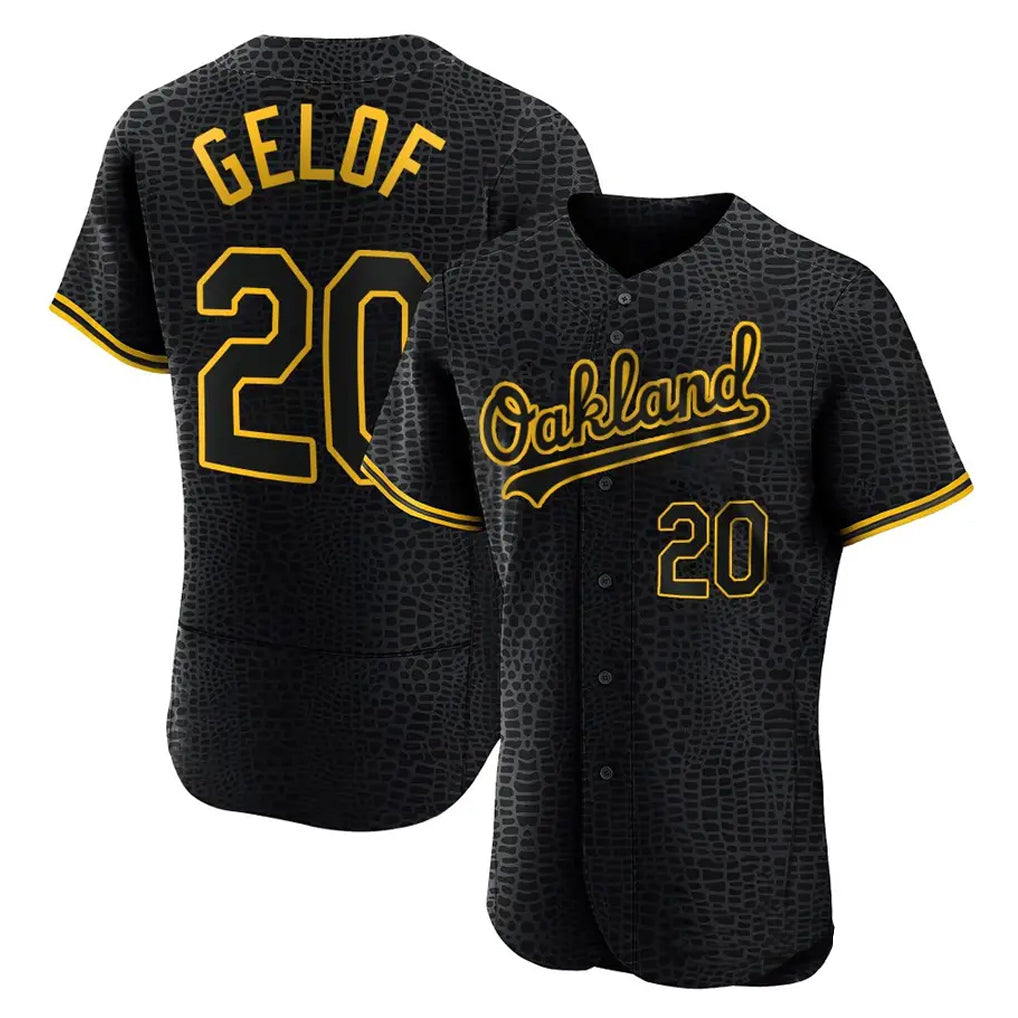 Athletics #20 Zack Gelof Player Black Snake Skin City Limited Elite Home Game Gdoa Stitched Jerseys
