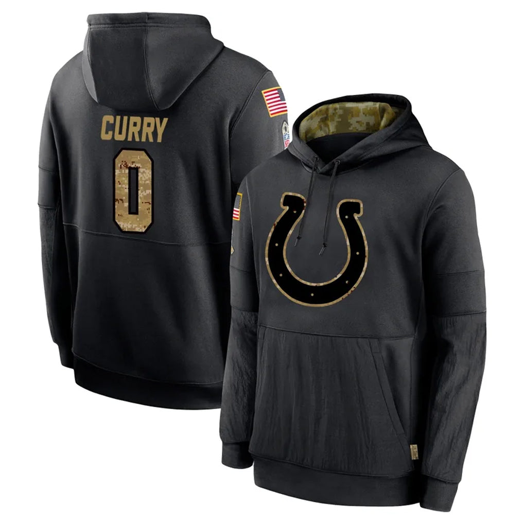 IN.Colts #0 Camryn Bynum Player Black Salute to Service Hoodies Limited Game Gdoa Stitched Jerseys