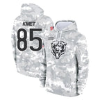 C.Bears #85 Cole Kmet Player Arctic Camo Salute to Service Pullover Hoodies Limited Gdoa Stitched Jerseys