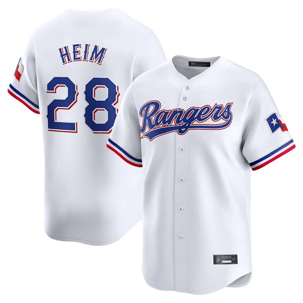 T.Rangers #28 Jonah Heim Player White Home Limited Fdoa Stitched Jerseys