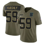 C.Panthers #59 Luke Kuechly Player Olive Salute to Service Limited Home Game Gdoa Stitched Jerseys