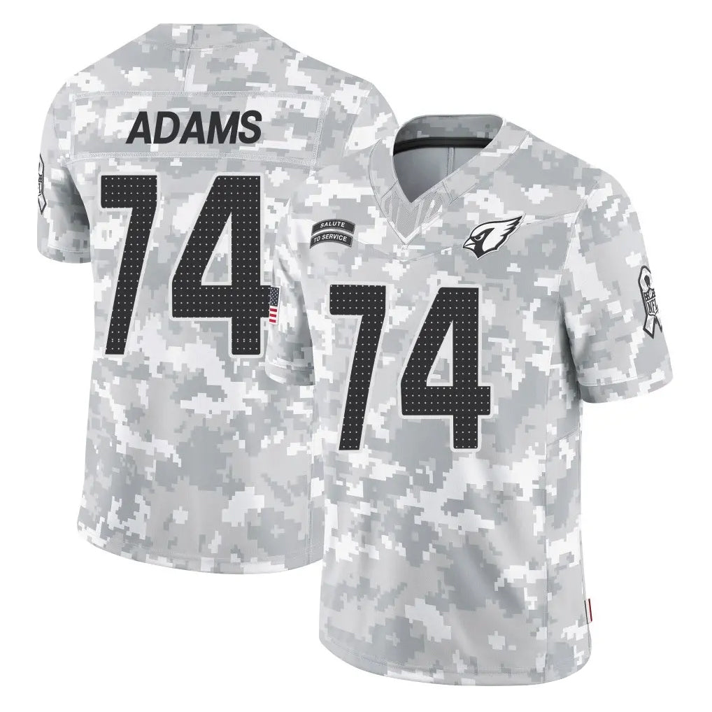 A.Cardinals #74 Isaiah Adams Player Camo Salute to Service Limited Home Gdoa Stitched Jerseys
