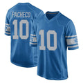 D.Lions #10 Isiah Pacheco Player Blue Vapor Untouchable Throwback Game Gdoa Stitched Jerseys