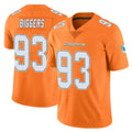 M.Dolphins #93 Zeek Biggers Player Orange Limited Home Game Gdoa Stitched Jerseys