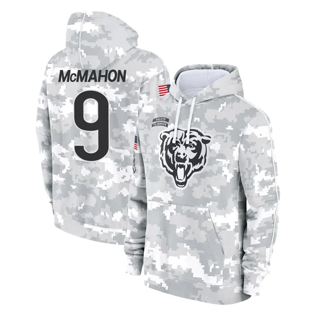 C.Bears #9 Jim McMahon Player Arctic Camo Salute to Service Pullover Hoodies Limited Gdoa Stitched Jerseys
