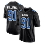 D.Lions #91 Tyleik Williams Player Black Fashion Home Game Gdoa Stitched Jerseys
