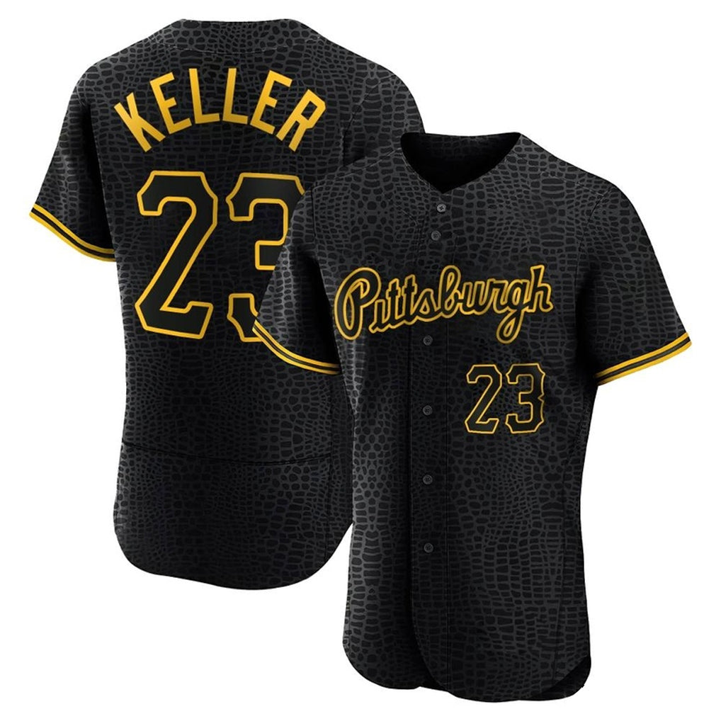 P.Pirates #23 Mitch Keller Player Black Snake Skin City Home Limited Elite Fdoa Stitched Jerseys