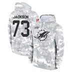M.Dolphins #73 Austin Jackson Player Arctic Camo Salute to Service Hoodies Limited Game Gdoa Stitched Jerseys
