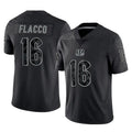 C.Bengals #16 Joe Flacco Player Black Reflective Limited Game Gdoa Stitched Jerseys